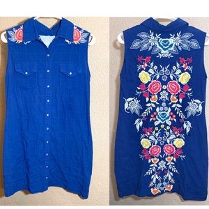 Johnny Was 3j Workshop floral embroidery dress